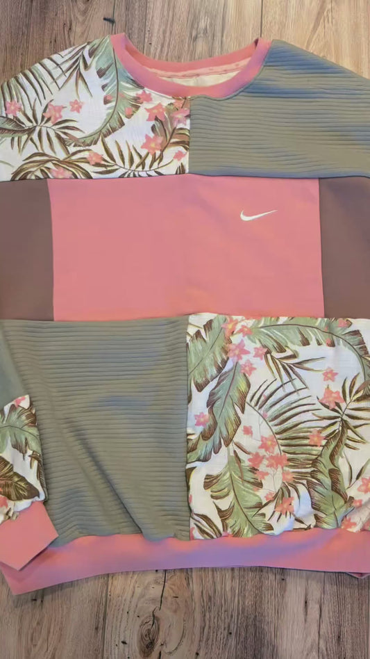 Peach Nike Patchwork Hoodie —One of a Kind